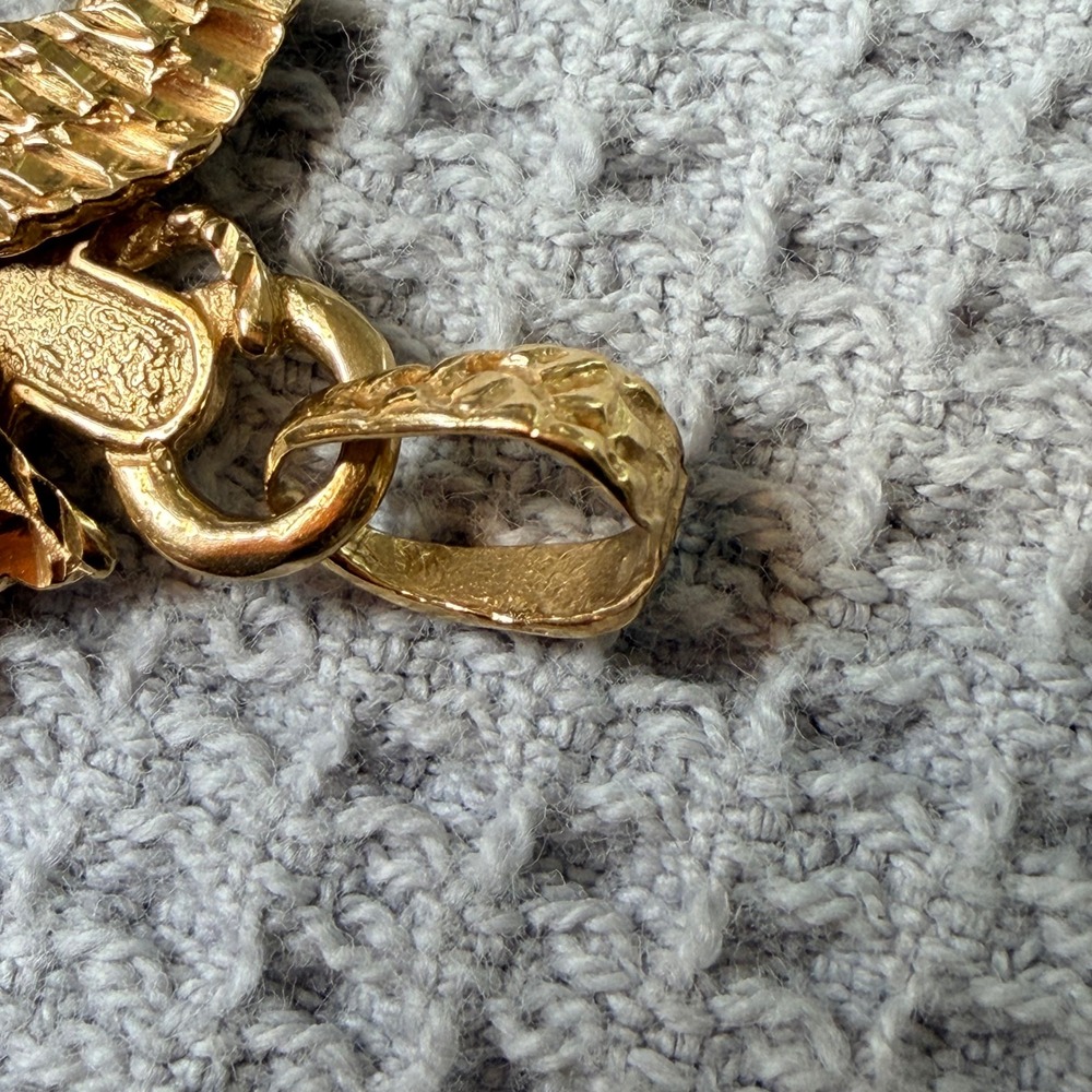Vintage 14K Yellow Gold Eagle Anchor Pendant Nautical Navy Charm 7.32g Vtg 1986 - Picture 6 of 11